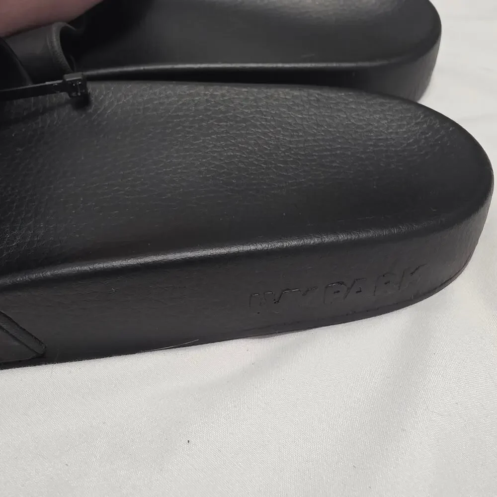 Ivy Park Black Logo Slides Size 6/39(Mens) Slip On Sandals Beyoncé
